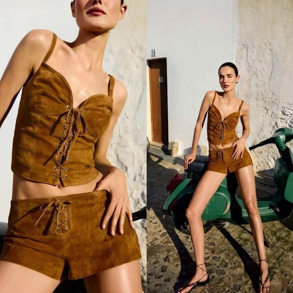 Reformation x Veda Sofia Suede Short US12